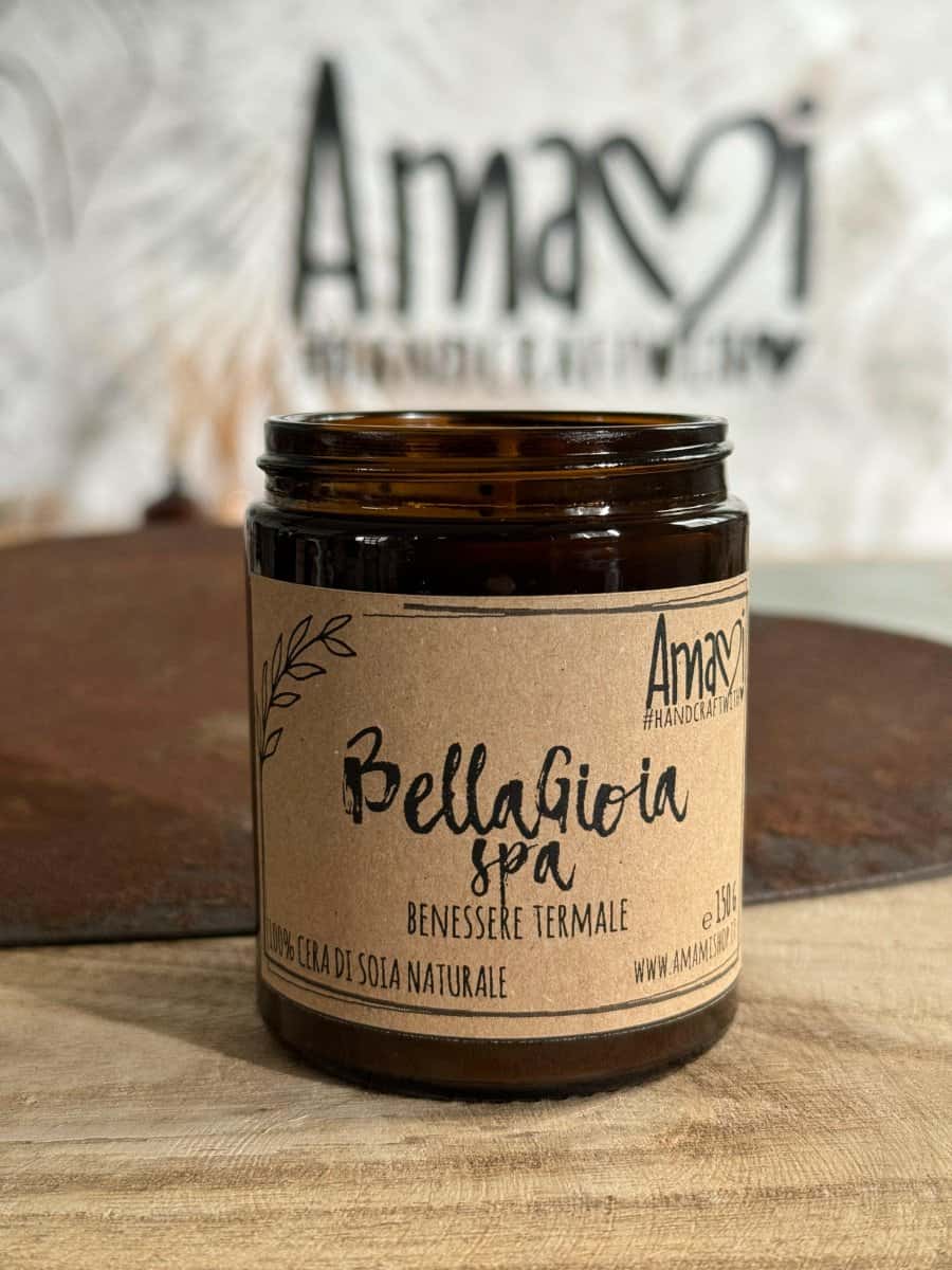 Candela artigianale in cera di soia naturale