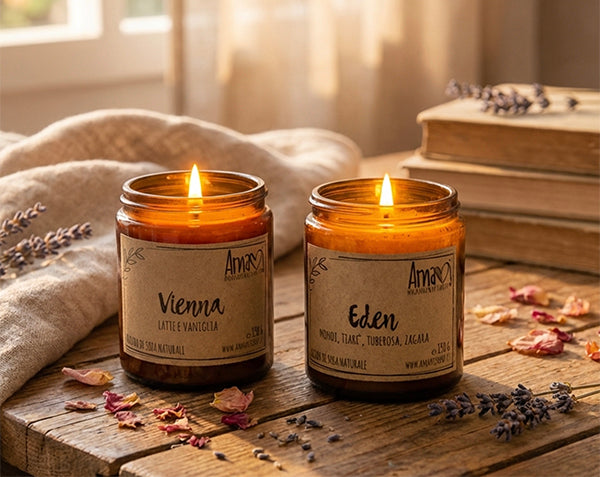Candele in cera di soia naturale Amami Arredo Olfattivo 