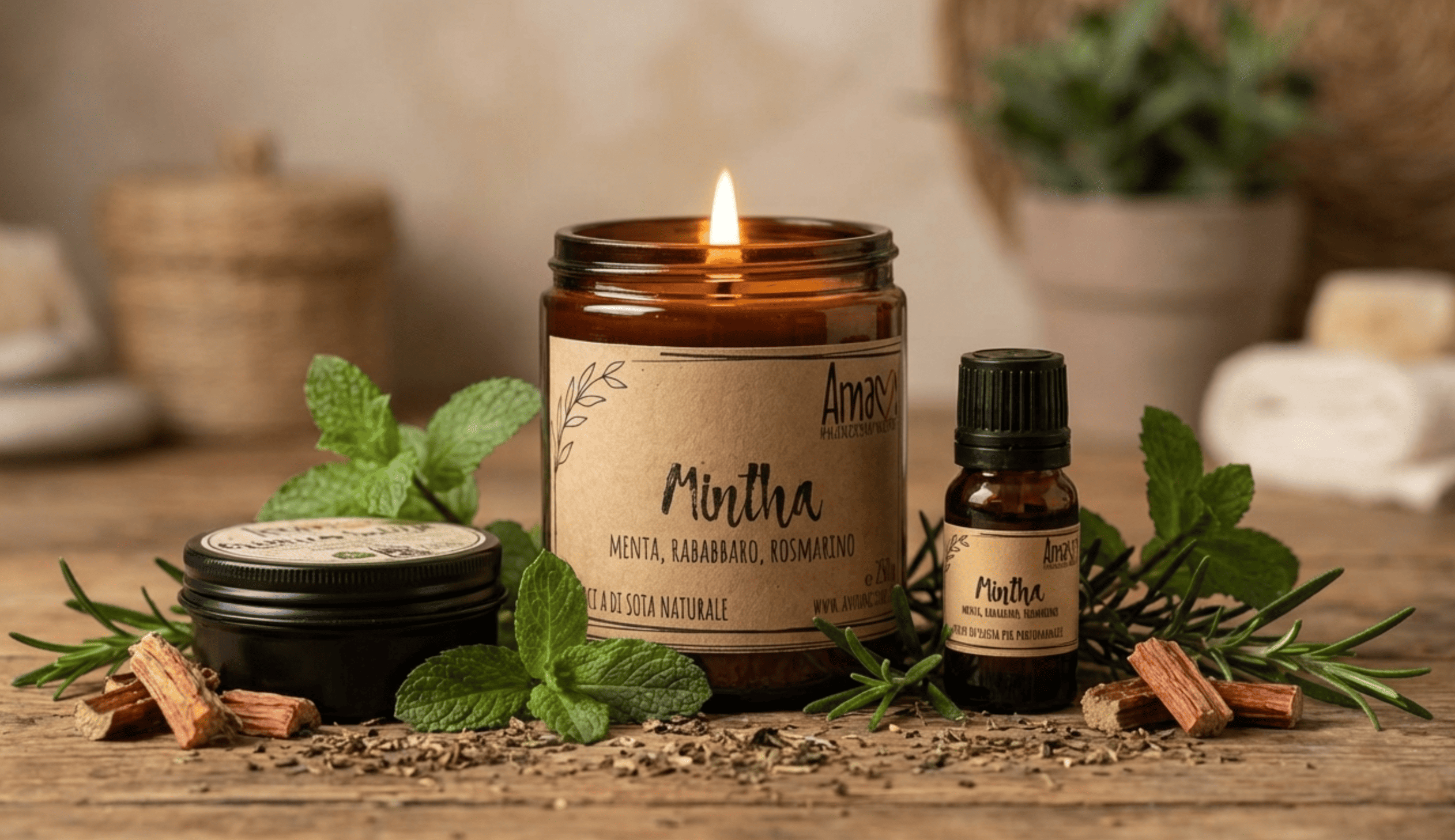 Candele in cera di Soia naturale Amami Arredo Olfattivo 