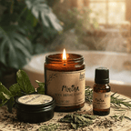 Candela artigianale in cera di soia naturale